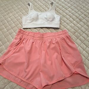 Athletic shorts with sports bra!